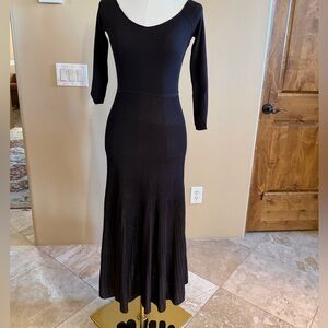 Banana Republic Chocolate Ganache Brown Sculpted V-Neck Maxi Dress
